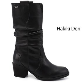 Resim Gönderi(R) Gönderi R Kadın Siyah Kalın Topuklu Körüklü Hakiki Deri Çizme Gkzc13447531 Siyah 