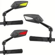 Resim 1 Çift Ayarlanabilir ve Dönebilen Scooter Arka Görüş Aynaları - 3 Renk (Sarı/Kırmızı/Beyaz) - Elektrikli Scooterlar, Bisikletler ve Net Görüş ile Sürüş için Mükemmel Aksesuar 
