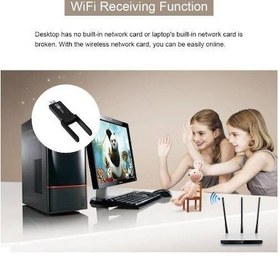Resim 1200Mbps Dual Band Uzun Menzilli Kablosuz Wi-Fi Adaptörü USB Anten 