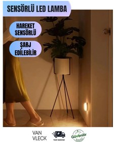 Resim Sensörlü Led Lamba 3 Modlu, Şarjlı, Gece Ve Koridor Işığı, Vidasız Mıknatıslı Kolay Montaj Beyaz 