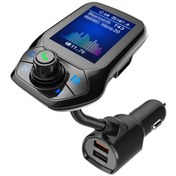 Resim Vkemall T43 Araç Mp3 Bluetooth Çalar Fm Transmitter, Qc3.0 Hızlı Şarj, Arama, Canlı Akü Voltaj Tespiti, 12-24v 