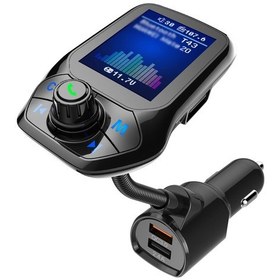 Resim Vkemall T43 Araç Mp3 Bluetooth Çalar Fm Transmitter, Qc3.0 Hızlı Şarj, Arama, Canlı Akü Voltaj Tespiti, 12-24v 