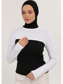 Resim Sıfır Yakalı Boyunluklu Kolluk Beyaz Çok Renkli 