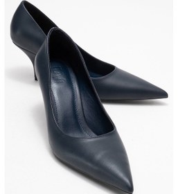 Resim Luvi Shoes Marcus Lacivert Cilt Kadın Topuklu Ayakkabı Lacivert Cilt 