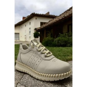 Resim Mammamia D25YA-3275 Krem Kadın Sneaker Deri Tam Ortopedik Casual Günlük Kadın Ayakkabı 