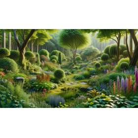 Resim Venspor Yeşil Doğa Bahçesi Arkaplan - 200X150CM Fon Duvar Örtüsü 