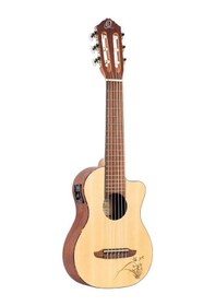 Resim Ortega Rgl5ce Elektro Klasik Travel Gitar Laser Engraved Motif 