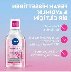 Resim Nıvea Aqua Rose Gül Suyu Ve Serum İçeren Çift Fazlı Micellar Makyaj Temizleme Suyu 400ml,yüz Göz Dudak, Spf Filtrelerini Temizler 