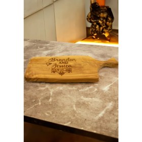 Resim Giftcrea Kişiselleştirilebilir Sunum ,servis,kesme Tahtası, Zeytin Kesme Tahtası, Isme Özel Kesme Tahtası 