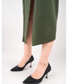 Resim Nesilshoes Nesil Shoes Özma 6177 Siyah Topuklu Kadın Stiletto 