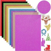 Resim 25 Renkli Simli Karton - Paket Başına 10 Yaprak, DIY Hediye Paketleme için 21.08x29.72 cm Ağır Ağırlıkta Parıldayan El Sanatları Kağıdı, Scrapbooking, Parti Süslemeleri - Premium Kalite Fantazi Temalı Dekoratif Kağıt, Kağıt Süslemeler, Canlı El İşleri Malzemeleri, Bayramlık Dekor 