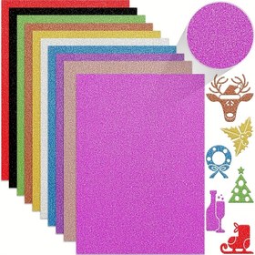 Resim 25 Renkli Simli Karton - Paket Başına 10 Yaprak, DIY Hediye Paketleme için 21.08x29.72 cm Ağır Ağırlıkta Parıldayan El Sanatları Kağıdı, Scrapbooking, Parti Süslemeleri - Premium Kalite Fantazi Temalı Dekoratif Kağıt, Kağıt Süslemeler, Canlı El İşleri Malzemeleri, Bayramlık Dekor 