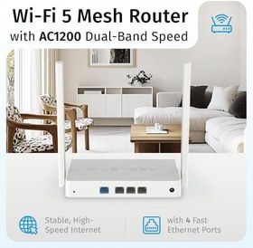 Resim Keenetic Explorer AC1200 Wi-Fi Mesh Ebeveyn Kontrol Fiber VPN Router Menzil Genişletici Access Point 4x100Mbit/s KN-1613 
