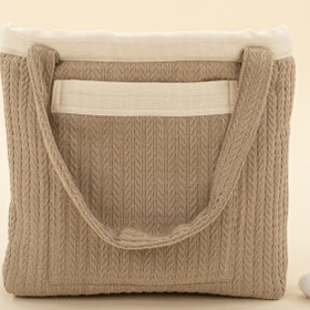 Resim Bebek Bakım Çantası - Taş Örgü - Krem Muslin 