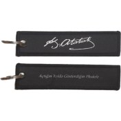 Resim Ay Yıldız Kemal Atatürk Imzalı Kumaş Motosiklet Anahtarlık Modeli 