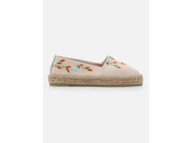 Resim Su Espadril Nataly Ekru-Multi Kadın Düz Espadril 