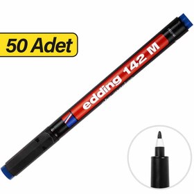 Resim Edding 142M Permanent Asetat Kalemi M Uç 50 Adet - Mavi (5 Kutu) 