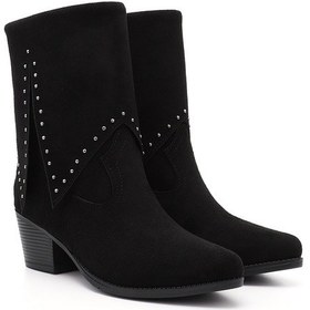 Resim Gönderi R Kadın Siyah Süet Sivri Burun Kalın Topuklu Kovboy Çizme Dkzc67638306 Siyah Süet 