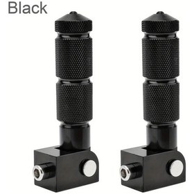 Resim Xuweiwei Universal 8mm 90 Derece Katlanır Kaymaz Motor Skuter Bisiklet Paslanmaz Siyah Pedal 