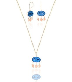 Resim 925 Ayar Gümüş Iki Gözlü Süryani Nazar Boncuğu Küpe Ve Kolye (551170709) 