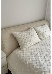 Resim Çeyiz Diyarı Lumpa 2 Parça Tek Kişilik Pike Takımı Krem Krem 