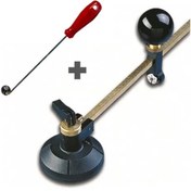 Resim Menfez Açma Seti - Cam Kesme Pergeli 40 Cm + Küre Cam Tokmağı 