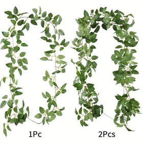 Resim 2 Adet 200cm Gerçekçi Yapay Sarmaşık Çelengi - İç Mekan/Dış Mekan Kullanımı için Yemyeşil Yapay Yeşil Yapraklar, Düğünler, Ev & Bahçe, Anneler Günü, Mezuniyet, Babalar Günü Dekoru - Bakım Gerektirmeyen Plastik Asma Süs, Doğal Görünüm, Dayanıklı Yapay Bitkiler, Esnek Sarmaşıklar, Hava Koşullarına Dayanıklı, Etkinlik Planlayıcıları için Parti ve Ev Dekorasyonu 