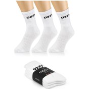 Resim Ozzy Socks 3 Çift Uzun Konçlu Tenis Spor Çorabı Beyaz Paket Beyaz 