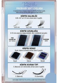Resim Misyul 0.07c Natural Kıvrım Çek Bırak 12'li Doğal İpek Kirpik 