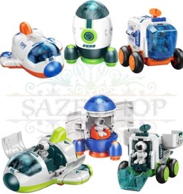 Resim SAZE Uzay İstasyon Oyuncağı 3 lü Set Oyuncak Roket & Uzay Mekiği & Uzay Aracı & Ay Taşıtı & Astronot 