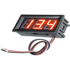 Resim Mini Dijital Voltmetre Panel Tip 0-30V Kırmızı Ekran, 2 Kablolu 