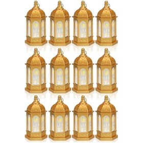 Resim Szypzstore 12 Adet Mini Ramazan Mum Müek Fener Led Eid Muak Fener Ay Yıldız Işıkları Fas Tarzı Asılı Fener D 37m3r3 Beyaz 