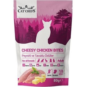 Resim Cat Chefs Cheesy Chicken Bites Peynirli ve Tavuk Etli Yetişkin Kedi Ödül Maması 80 G 