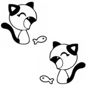 Resim Xpetrana- Kedi Ve Balık Sticker 20 X 18 Cm 