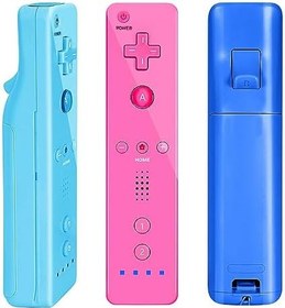 Resim NC Wii Controller 4 Pack, Replacement for Wii Remote Controller,Compatible with Nintendo Wii/Wii U, With Silicone Case and Wrist Strap. (Dark Blue+Red+Light Blue + Pink) 