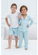 Resim For You Kids 4 Lü Bisiklet Desen Buz Mavi Pijama Takımı Diğer