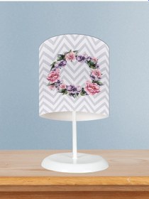 Resim Mekta Home Bebek Ve Çocuk Odası Çiçekli Zikzak Desenli Abajur 