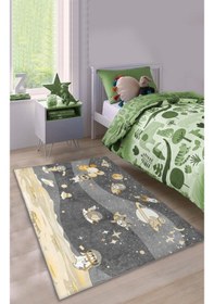 Resim Uzaylı Sevimli Hayvanlar Çocuk Odası Halısı 