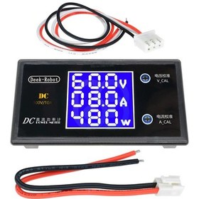 Resim DC 0-100V 10A Digital Voltmetre Ampermetre ve Wattmetre DeekRobot 