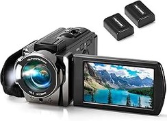 Resim kimire Video Kamera Video Kamera Dijital Kamera Kaydedici Full HD 1080P 15FPS 24MP 3,0 İnç 270 Derece Dönen LCD 16X Dijital Zoom Kamera Kamera 2 Pilli (Siyah) 