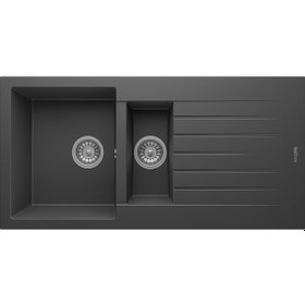 Resim Realstone Antrasit P05 Troya 100 1000x500 1.5 Göz Damlalıklı Granit Eviye 