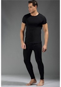 Resim Siyah O Yaka Kısa Kol Termal Üst Siyah 