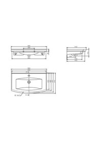 Resim Turkuaz Seramik Plus Etajerli Lavabo 90 x 51 CM 
