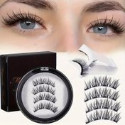 Resim 3D Manyetik Takma Kirpik Seti - Uygulaması Kolay, Yapıştırıcı Gerekmez, Suya Dayanıklı ve Yeniden Kullanılabilir, Doğal Görünüm İçin Mükemmel - Etkinlikler, Festivaller ve Günlük Makyaj için Uygun 