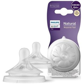 Resim Philips Avent Natural Response 2'li Biberon Emziği, 5 Numara, 6 Ay+ 