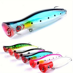 Resim Topwater Popper Balıkçılık Yemi - 12.5cm/40.3g, Taze ve Tuzlu Su Balıkçılığı için ABS Sert Yem, Çarpışma Suyu, Yem, Kalamar Jig, Balıkçılık 