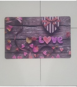 Resim Dijital Baskılı Kapı Önü Paspas Love 