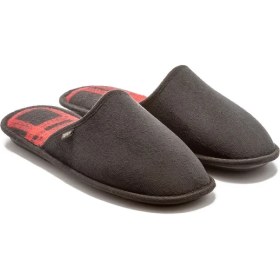 Resim Twigy Ekose Erkek Ev Terliği Siyah Kırmızı 41/46 