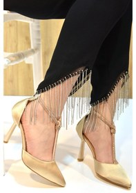 Resim Prego Park Moda Taş Biyeli Burnu Kapalı Taş Biyeli Topuklu Kadın Ayakkabı Nut D8977 N Nut 