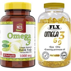 Resim Ncs Omega 3 Balık Yağı Limonlu 60 Kapsül & Flx Omega 3-6-9 90 Tab 
